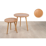 Tables set Romimex Natural Wood 2 Pieces-2