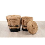 Set of Baskets Romimex Black Natural Rope 40 x 45 x 40 cm 2 Pieces-1