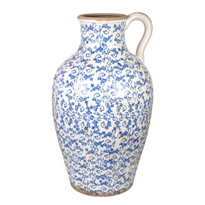 Vase Romimex Blue White Porcelain 40 x 70 x 40 cm With handle-0