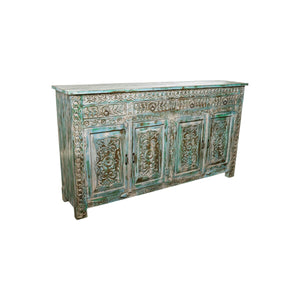 Sideboard Romimex Brown Turquoise Mango wood 180 x 101 x 40 cm-0