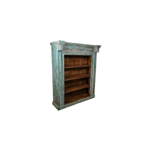 Bookshop Romimex Brown Turquoise Mango wood 148 x 180 x 52 cm-0