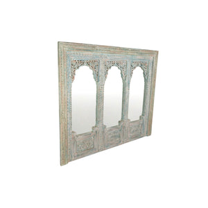 Wall mirror Romimex Brown Mango wood 183 x 150 x 12 cm Triple-0