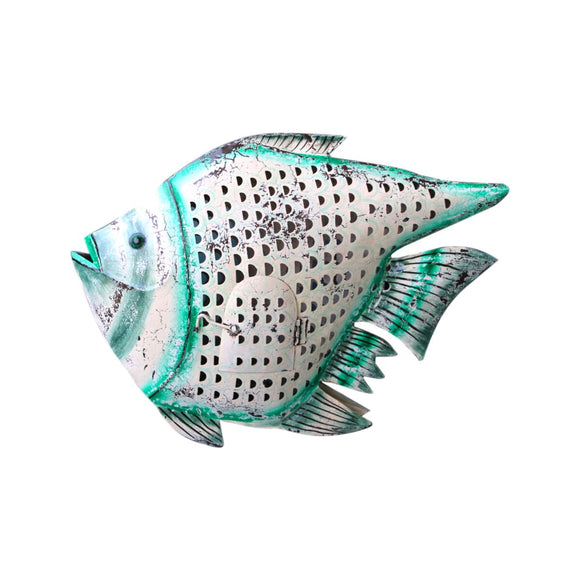 Wall Decoration Romimex Green Beige Fish 63 x 49 x 8 cm-0