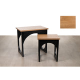 Tables set Romimex Black Natural MDF Wood 2 Pieces-1