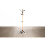 Hat stand Romimex Black Natural Wood Metal 44 x 183 x 44 cm-1