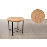 Side table Romimex Black Natural Metal Pine 50 x 52 x 50 cm-2