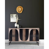 Sideboard Romimex Black Natural Mango wood 40 x 77 x 135 cm-6