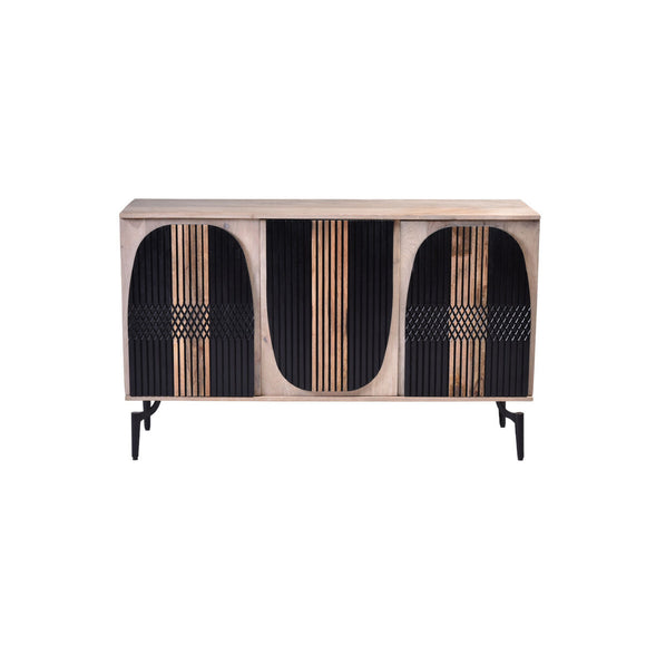 Sideboard Romimex Black Natural Mango wood 40 x 77 x 135 cm-0