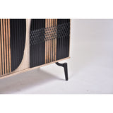 Sideboard Romimex Black Natural Mango wood 40 x 77 x 135 cm-3