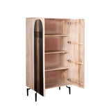 Cupboard Romimex Black Natural Mango wood 45 x 170 x 90 cm-4