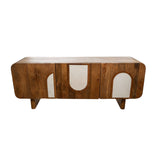 Sideboard Romimex White Natural Mango wood 40 x 55 x 140 cm-0