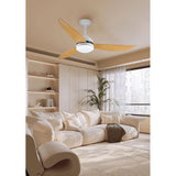 Ceiling Fan with Light Romimex White Natural-3