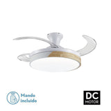 Ceiling Fan with Light Romimex White Natural-5