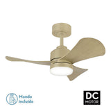 Ceiling Fan with Light Romimex White Natural-4