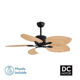 Ceiling Fan with Light Romimex Black Natural-3