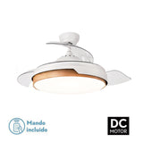 Ceiling Fan with Light Romimex White Natural-4