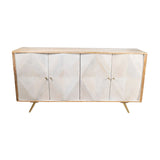 Sideboard Romimex White Natural Mango wood 41 x 77 x 152 cm-0