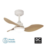 Ceiling Fan with Light Romimex White Natural-4