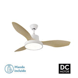 Ceiling Fan with Light Romimex White Natural-3