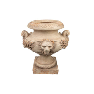 Planter Romimex Cream Resin Lion Wineglass 44 x 47 x 42 cm-0