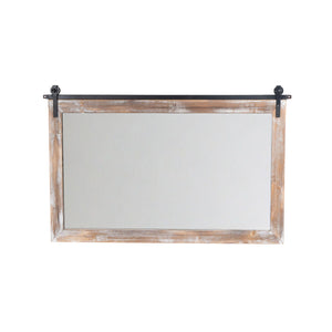 Wall mirror Romimex Natural Metal MDF Wood 67 x 102 x 1 cm-0