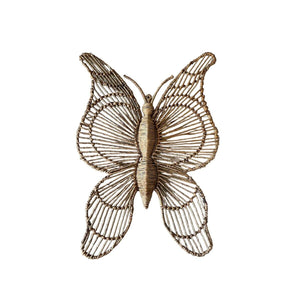 Wall Decoration Romimex Natural Banana fibre Butterfly 50 x 70 x 3 cm-0