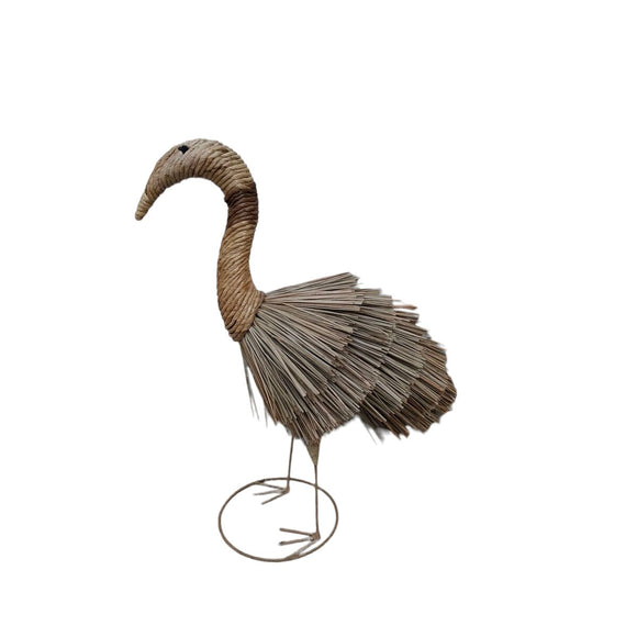 Decorative Figure Romimex Natural Heron 25 x 60 x 25 cm-0