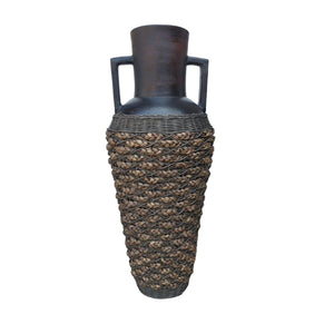 Floor vase Romimex Brown Rattan Terracotta 35 x 100 x 35 cm-0