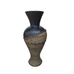 Floor vase Romimex Brown Rattan Terracotta 35 x 100 x 35 cm-0