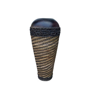 Floor vase Romimex Brown Rattan Terracotta 30 x 80 x 30 cm-0