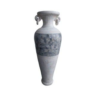 Floor vase Romimex White Grey Terracotta 34 x 100 x 34 cm With handles-0