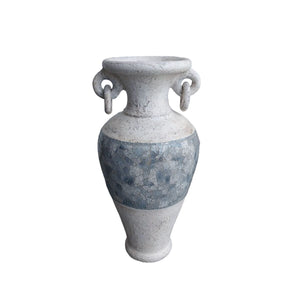 Vase Romimex White Grey Terracotta 28 x 60 x 28 cm With handles-0