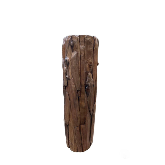 Floor vase Romimex Natural Teak 26 x 82 x 26 cm-0