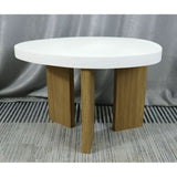 Side table Romimex White Natural MDF Wood 60 x 40 x 60 cm-1