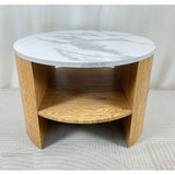 Side table Romimex White Natural MDF Wood 60 x 41 x 60 cm-1