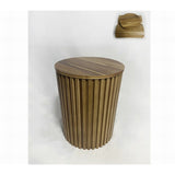 Side table Romimex Natural Acacia MDF Wood 41 x 53 x 41 cm-1