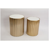 Tables set Romimex White Golden 2 Pieces-1