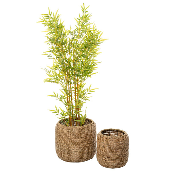 Planter Romimex Natural Fibre Natural Fibre 42 x 37 x 42 cm 2 Pieces-0