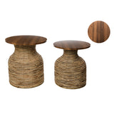 Tables set Romimex Natural Fibre MDF Wood 2 Pieces-1