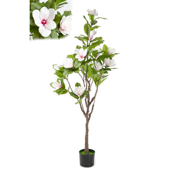 Decorative Flowers Romimex White Magnolia 50 x 160 x 50 cm-0