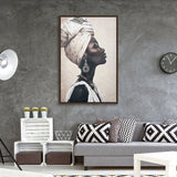 Painting Romimex Velvet MDF Wood African Woman 83 x 123 x 4 cm-1