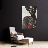 Painting Romimex MDF Wood African Woman 83 x 123 x 4 cm-1