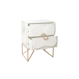 Sideboard Romimex White Golden Metal MDF Wood 48 x 64 x 35 cm-0