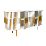 Sideboard Romimex White Golden Wood 152 x 84 x 40 cm-2