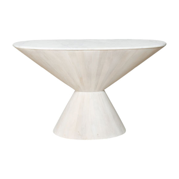 Console Romimex White Golden 122 x 75 x 39 cm Cone-shaped-0