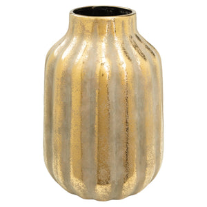 Vase Romimex Golden Porcelain Stripes 25 x 35 x 25 cm-0