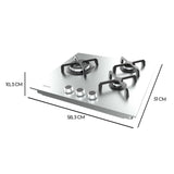 Cecotec Gas Hob 3 Burners Bolero Squad G 3400S 6200W Stainless Steel Cast Iron Wok-7