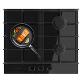 Cecotec Gas Hob Bolero Squad G 3400F, 3 Burners, 6200W, Black Glass, Cast Iron-3