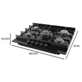 Cecotec Gas Hob 5 Burners Bolero Squad G 5400F 10400W Black Glass Cast Iron WOK-1