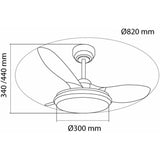 Ceiling Fan CristalRecord STEL EVO MINI RGB RETRAC Transparent-1